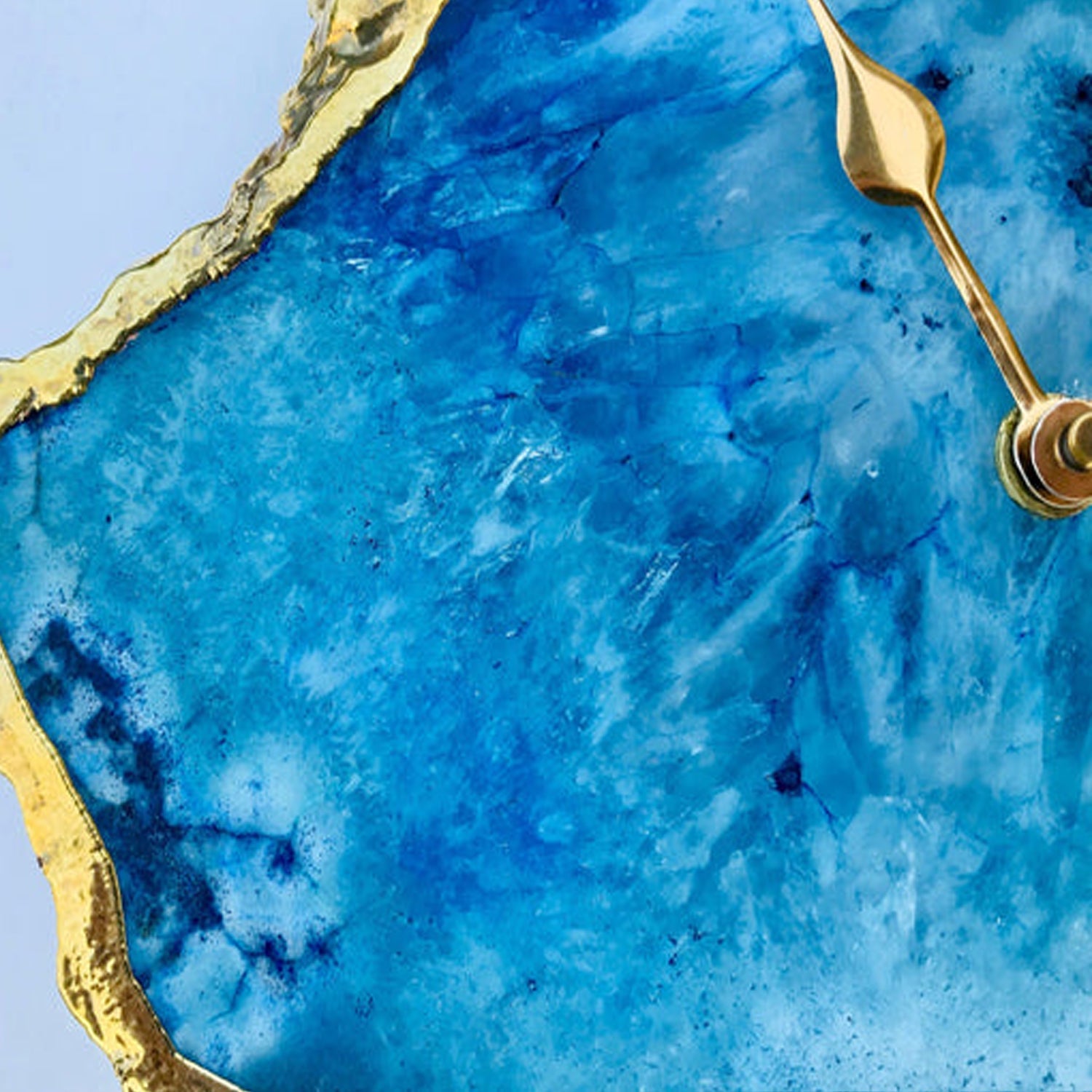 Ocean Blue Large Agate Wall/Table Clock/Personalised Momento - ArtElement 