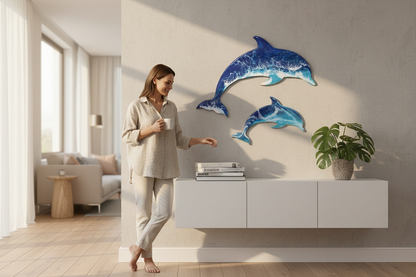 Dolphin Ocean Resin Wall Art