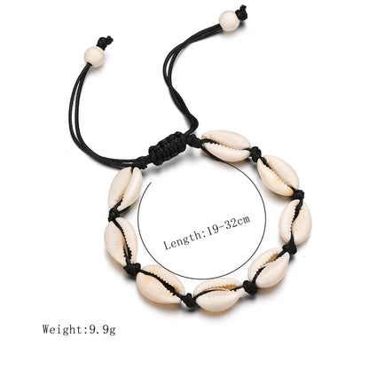 Summer Beach Shell Anklet For Women Bohemian Braided Rope Adjustable  Chain Bangle Girls Leisure Vacation Jewelry