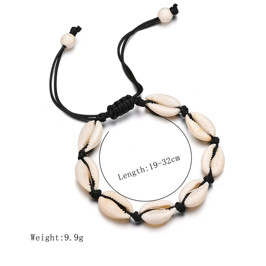 Summer Beach Shell Anklet For Women Bohemian Braided Rope Adjustable  Chain Bangle Girls Leisure Vacation Jewelry