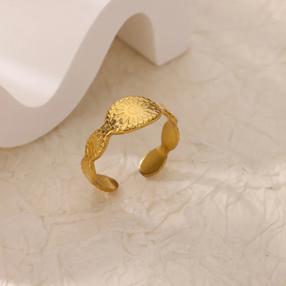Ocean Starfish Shell Open Rings For Women Gold Color Stainless Steel Ring Summer Beach Aesthetic Waterproof Jewelry Gift