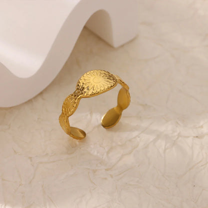 Ocean Starfish Shell Open Rings For Women Gold Color Stainless Steel Ring Summer Beach Aesthetic Waterproof Jewelry Gift