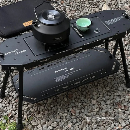 0.5-Unit IGT-Compatible Aluminum Folding Camping Table – Portable Expandable Tactical Solo Table