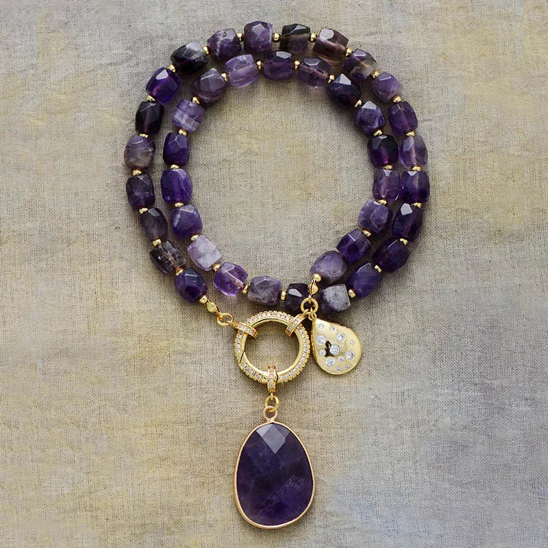Amethyst Crystal Pendant Necklaces - ArtElement 