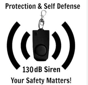 Emergency alarm with loud siren and built-in LED light for visibility