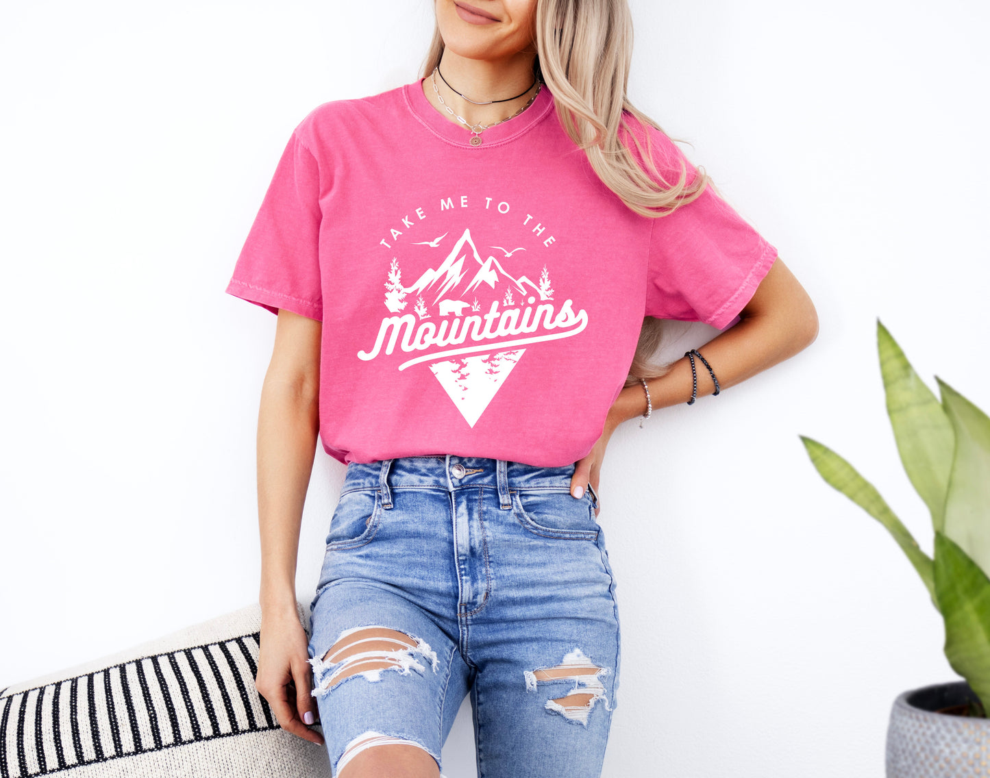 Nimm mich mit in die Berge Camping Wandern Comfort Colors T-Shirt (Dreieck)