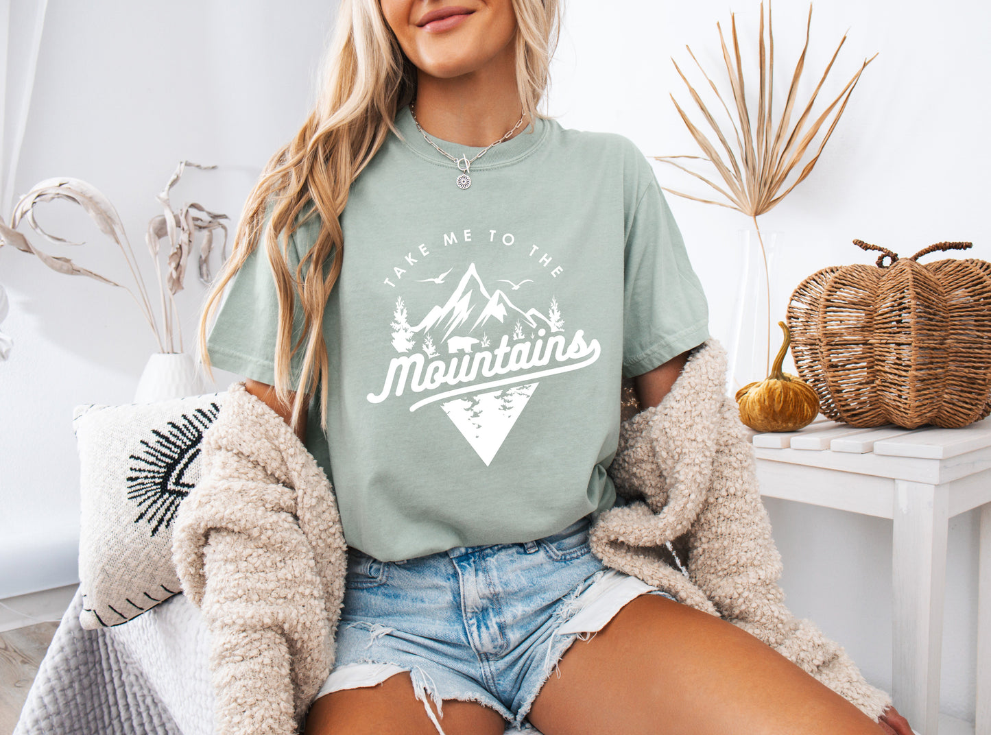 Nimm mich mit in die Berge Camping Wandern Comfort Colors T-Shirt (Dreieck)