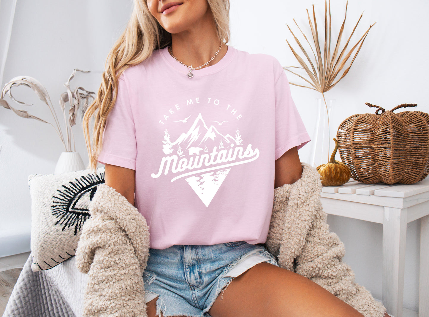 Nimm mich mit in die Berge Camping Wandern Comfort Colors T-Shirt (Dreieck)