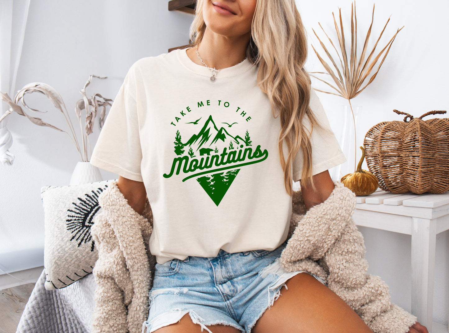 Nimm mich mit in die Berge Camping Wandern Comfort Colors T-Shirt (Dreieck)