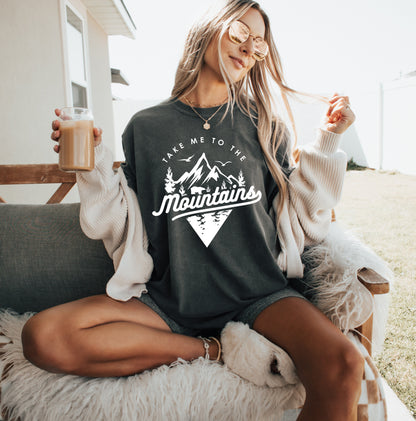 Nimm mich mit in die Berge Camping Wandern Comfort Colors T-Shirt (Dreieck)