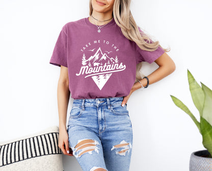 Nimm mich mit in die Berge Camping Wandern Comfort Colors T-Shirt (Dreieck)