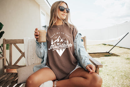Nimm mich mit in die Berge Camping Wandern Comfort Colors T-Shirt (Dreieck)