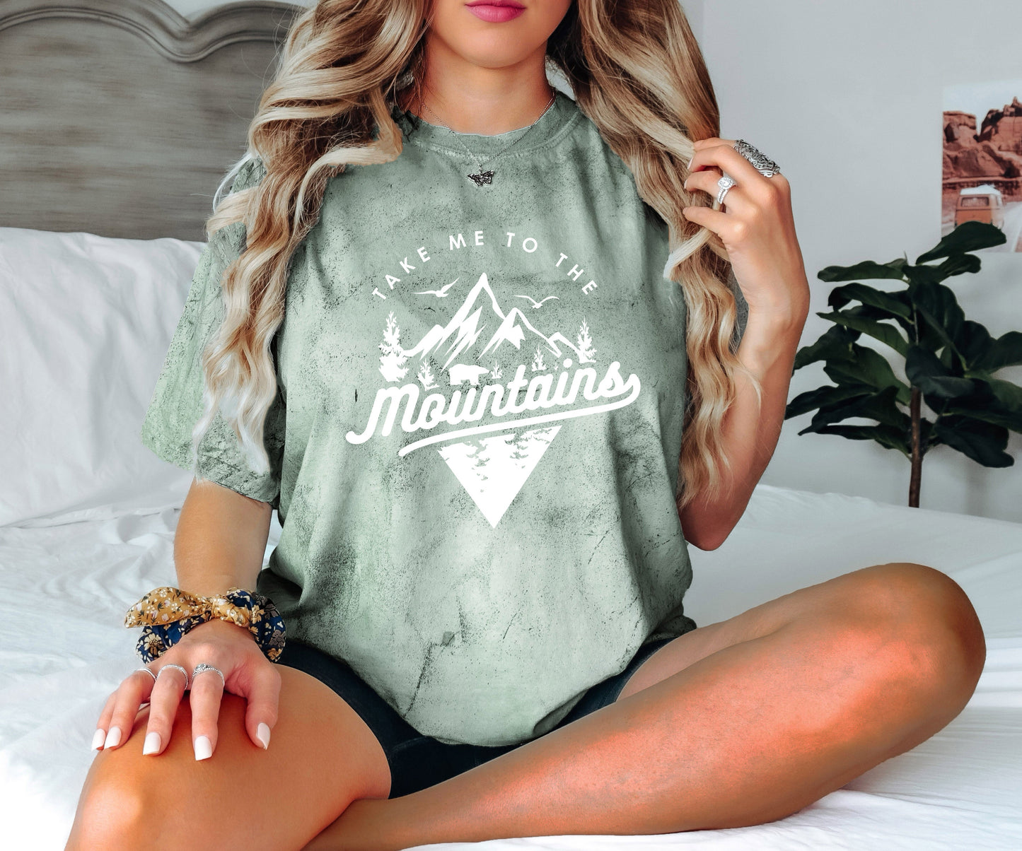 Nimm mich mit in die Berge Camping Wandern Comfort Colors T-Shirt (Dreieck)