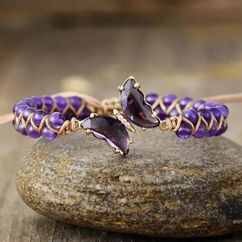 Amethyst Crystal Butterfly Bracelet - ArtElement 