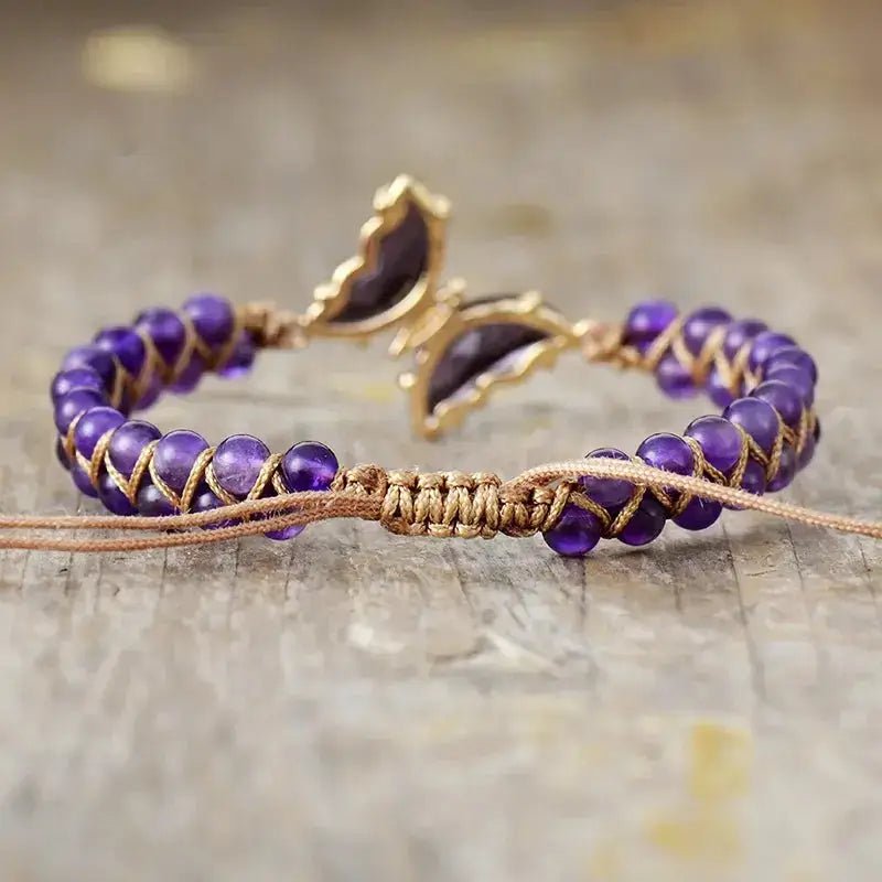 Amethyst Crystal Butterfly Bracelet - ArtElement 