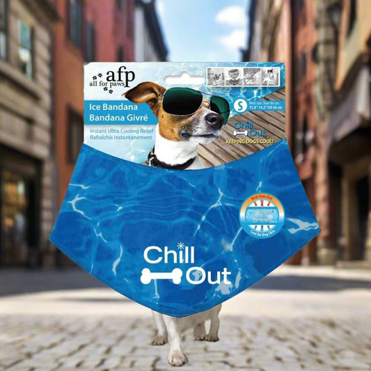 S - Dog Cooling Bandana Ice Neck Collar AFP Chill Out Pet Cool Scarf
