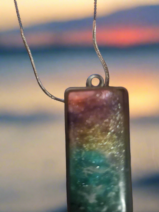 Coastal sunset resin necklaces