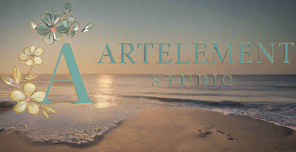 Coastal-themed Artelement Studio header with matching logo