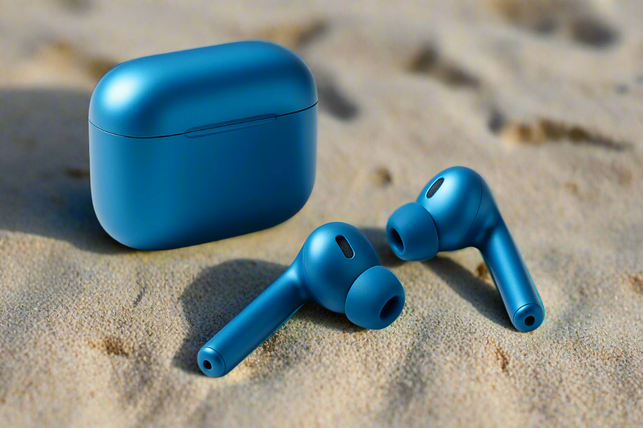 earbuds in blue