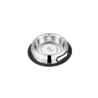 Jeffers Pet Geprägte rutschfeste Edelstahlnäpfe für Hunde, Katzen, Welpen, Kätzchen – Gummiboden, Futter- und Wassernapf für Zuhause, Reisen, Camping, Zwinger