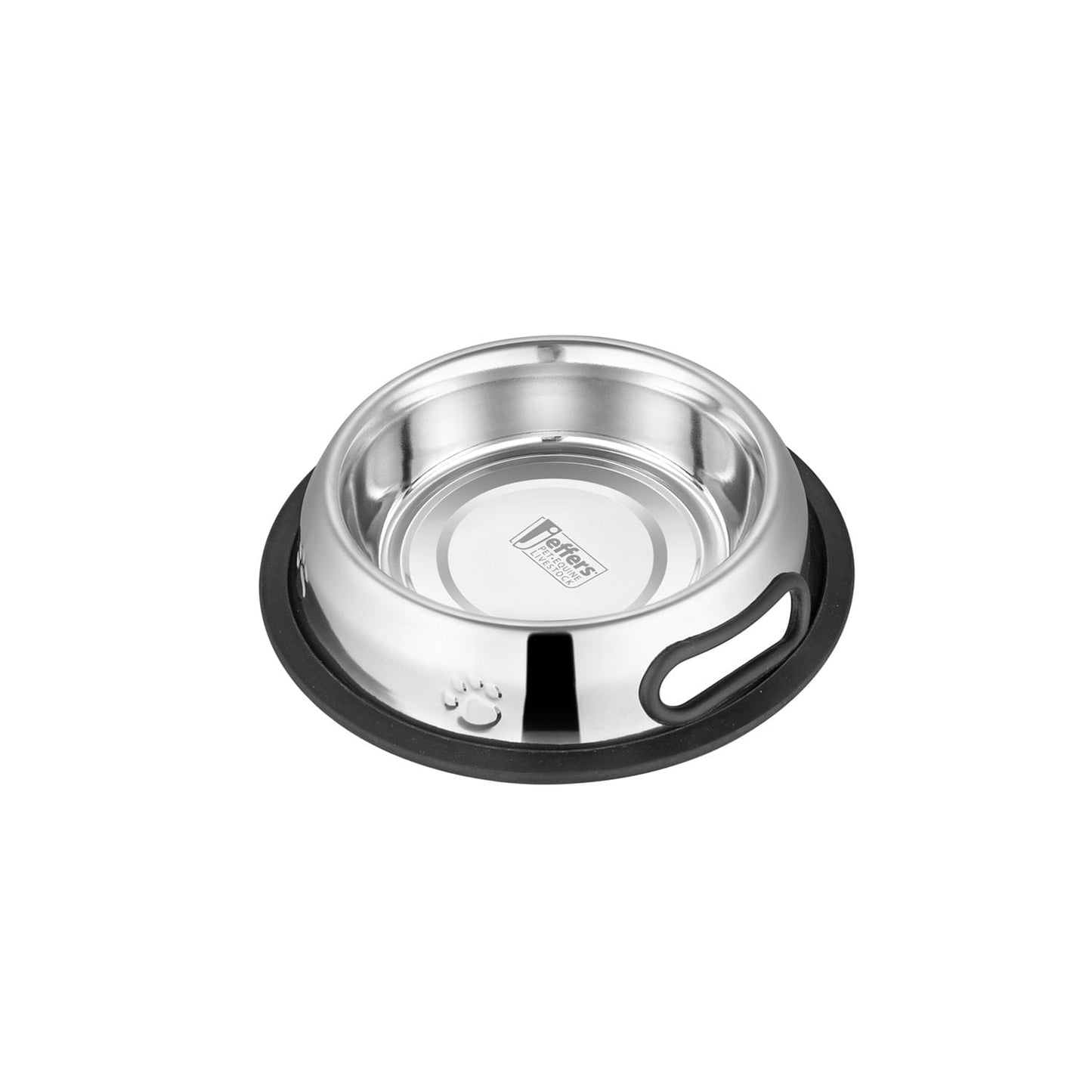 Jeffers Pet Geprägte rutschfeste Edelstahlnäpfe für Hunde, Katzen, Welpen, Kätzchen – Gummiboden, Futter- und Wassernapf für Zuhause, Reisen, Camping, Zwinger
