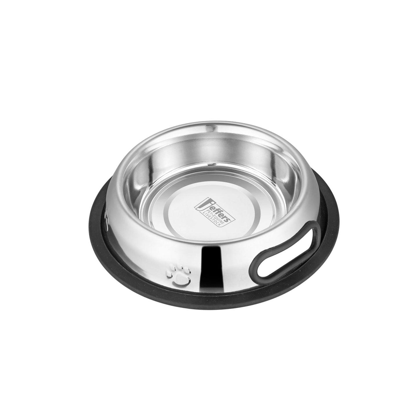 Jeffers Pet Geprägte rutschfeste Edelstahlnäpfe für Hunde, Katzen, Welpen, Kätzchen – Gummiboden, Futter- und Wassernapf für Zuhause, Reisen, Camping, Zwinger