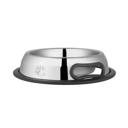 Jeffers Pet Geprägte rutschfeste Edelstahlnäpfe für Hunde, Katzen, Welpen, Kätzchen – Gummiboden, Futter- und Wassernapf für Zuhause, Reisen, Camping, Zwinger