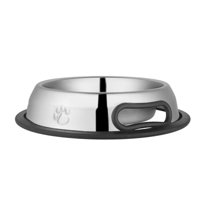 Jeffers Pet Geprägte rutschfeste Edelstahlnäpfe für Hunde, Katzen, Welpen, Kätzchen – Gummiboden, Futter- und Wassernapf für Zuhause, Reisen, Camping, Zwinger