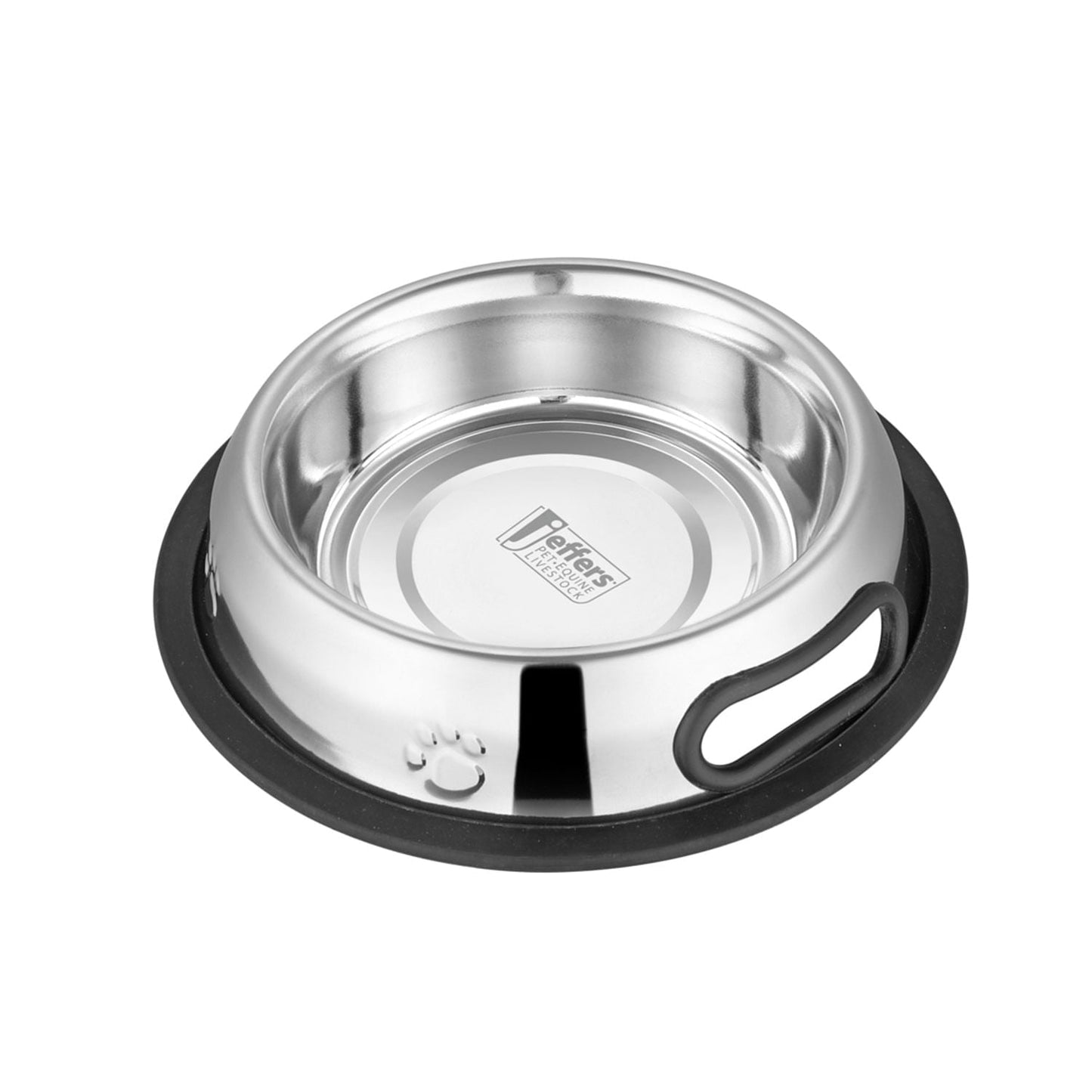 Jeffers Pet Geprägte rutschfeste Edelstahlnäpfe für Hunde, Katzen, Welpen, Kätzchen – Gummiboden, Futter- und Wassernapf für Zuhause, Reisen, Camping, Zwinger
