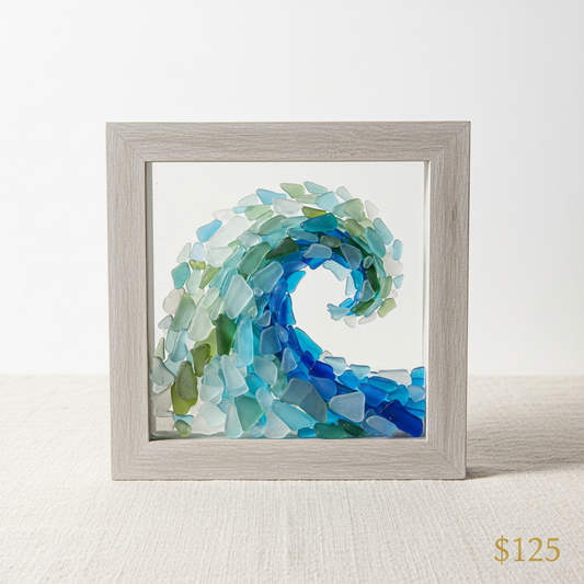 Ocean Tide Framed Sea Glass Art by ArtElement