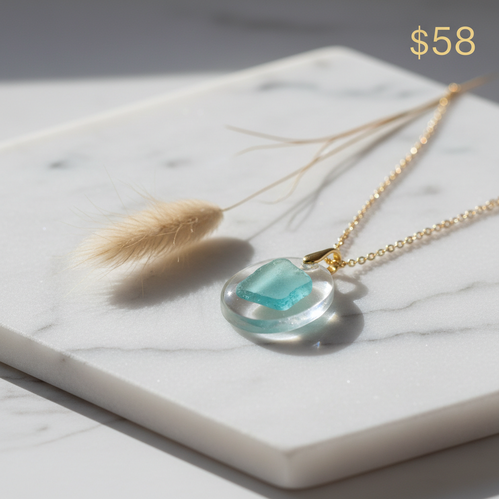 Sea Glass Pendant Necklace by ArtElement