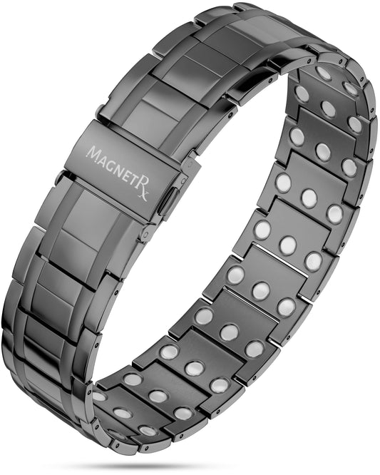 3x Stärke Titan-Magnetarmband für Herren (Gunmetal)
