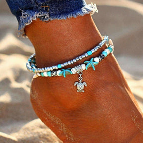 Ocean Theme Double Layer Anklet - ArtElement 