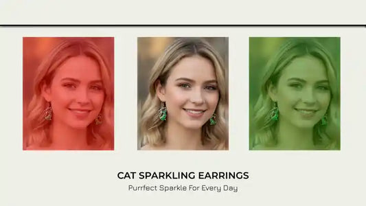 Cat sparkling earrings by@Outfy