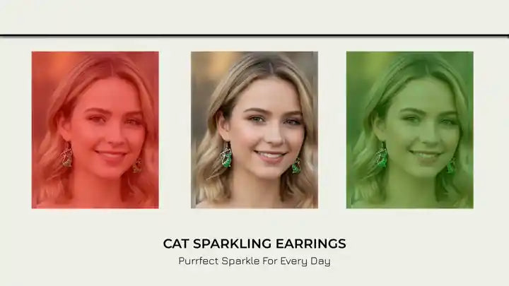 Cat sparkling earrings by@Outfy