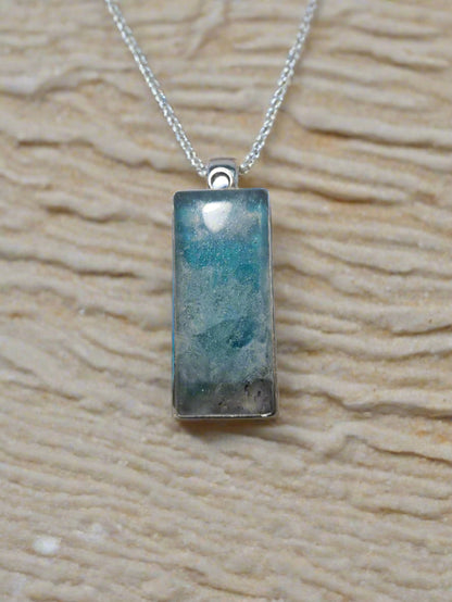 Handmade Resin Heart Necklace - 24 Inch Stainless Steel Chain