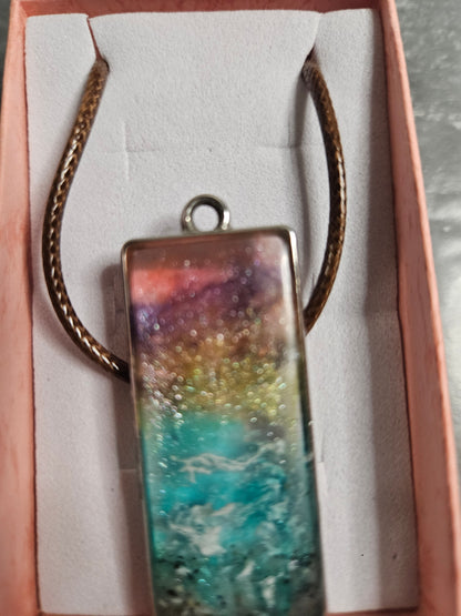 Coastal sunset resin necklaces