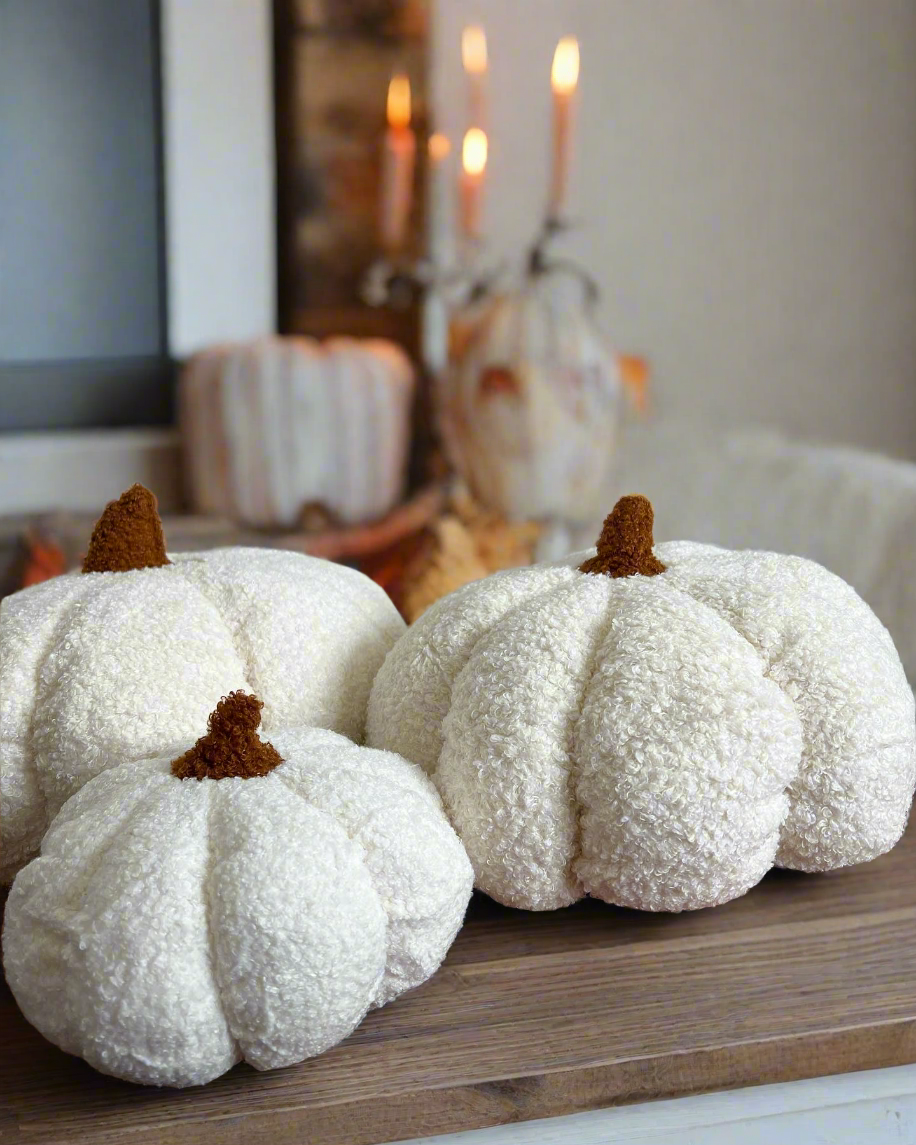Cozy coastal pumpkin pillows
