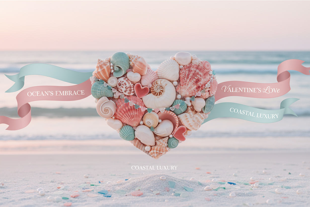Valentine's Day Coastal Shell Banner