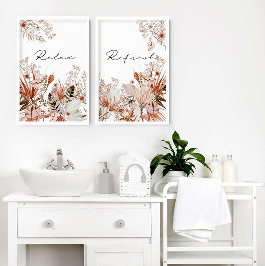 Bathroom wall pictures | Set of 2 framed wall art - ArtElement 