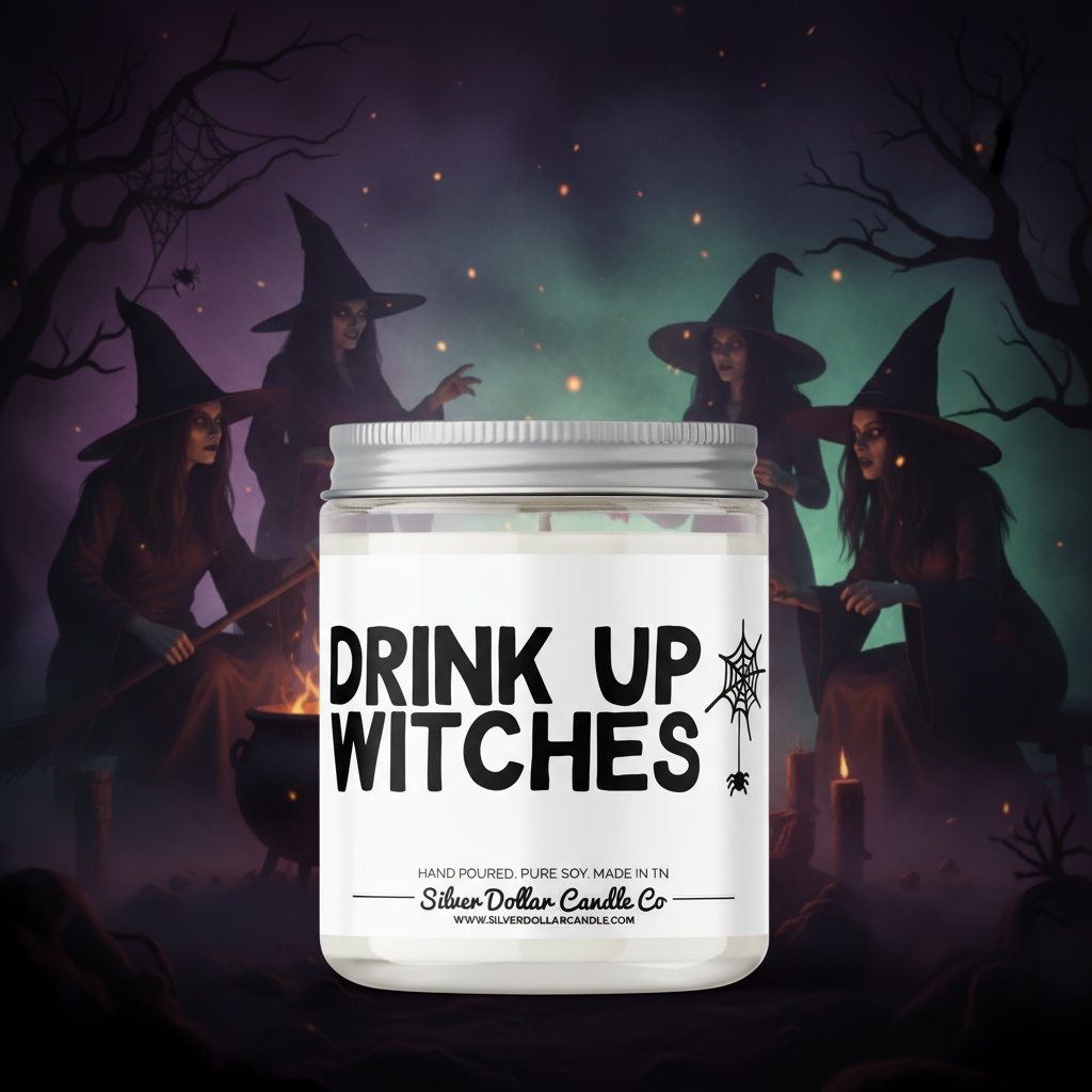 'Drink Up Witches' Fall Candle - Halloween Candle - 9/16oz 100%